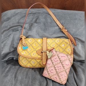 D&B BUNDLE - VINTAGE YELLOW MONOGRAM BAG AND NWOT PINK MONOGRAM MINI WALLET